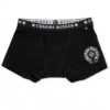 Boxer de algodón negro con jacquard en blanco y negro
