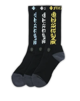 Calcetines Chrome Hearts azules, blancos y amarillos Calcetines Chrome Hearts azules, blancos y amarillos