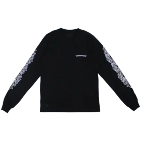Camiseta de manga larga con diseño de Dagger rosa y tabla optométrica de Chrome Hearts