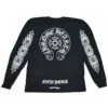 Camiseta de manga larga en blanco y negro de Chrome Hearts