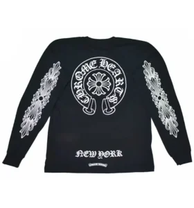 Camiseta de manga larga en blanco y negro de Chrome Hearts