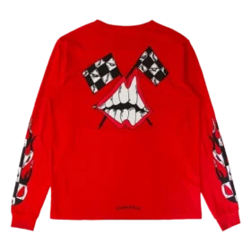 Camiseta de manga larga roja de Chrome Hearts