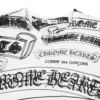 Camiseta estampada Chrome Hearts Comme Des Garçons, blanca y negra Camiseta estampada Chrome Hearts Comme Des Garçons, blanca y negra