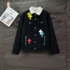 Chaqueta vaquera Chrome Hearts con cuello blanco y Cross Patches