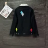 Chaqueta vaquera Chrome Hearts con cuello blanco y Cross Patches