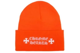 Gorro con el logotipo de Chrome Hearts en naranja seguridad