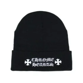 Gorro con el logotipo de Chrome Hearts – Negro