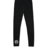Leggings negros de algodón de Chrome Hearts con estampado multilogo gris Leggings negros de algodón de Chrome Hearts con estampado multilogo gris