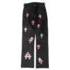 Pantalones de cuero con Cross Patch en la rodilla Fleur de Chrome Hearts Pantalones de cuero con Cross Patch en la rodilla Fleur de Chrome Hearts