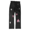 Pantalones de cuero con Cross Patch en la rodilla Fleur de Chrome Hearts Pantalones de cuero con Cross Patch en la rodilla Fleur de Chrome Hearts
