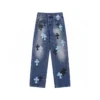 Pantalones vaqueros Chrome Hearts con Cross Patch en negro y cian