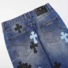 Pantalones vaqueros Chrome Hearts con Cross Patch en negro y cian