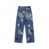 Pantalones vaqueros Chrome Hearts con Cross Patch en negro y cian