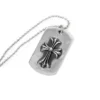 Pequeña Dog Tag con corte en forma de cruz