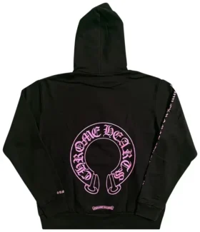 Sudadera con capucha CH Pink y el logotipo del Horse Show en negro