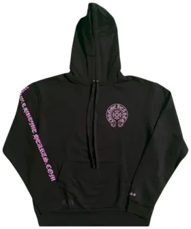 Sudadera con capucha CH Pink y el logotipo del Horse Show en negro