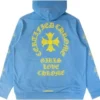 Sudadera con capucha Chrome Hearts en sánscrito azul Sudadera con capucha Chrome Hearts en sánscrito azul