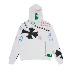Sudadera con capucha Chrome Hearts Stencil en blanco/multicolor