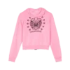 Sudadera con capucha rosa con cremallera para chica de Chrome Hearts Sudadera con capucha rosa con cremallera para chica de Chrome Hearts