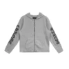 Sudadera con capucha y cremallera Chrome Hearts de cachemira bordada en gris