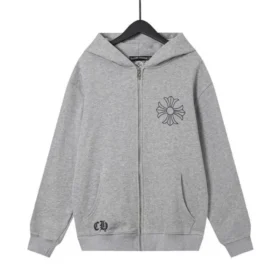 Sudadera con capucha y cremallera Chrome Hearts Grey Cross Floral