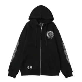 Sudadera con capucha y cremallera Chrome Hearts Los Ángeles, negra