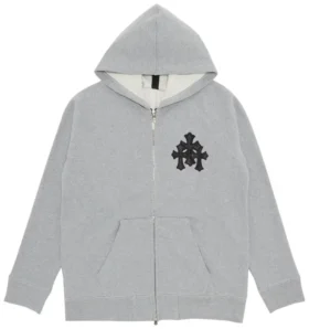 Sudadera con capucha y cremallera cruzada de triple cuero de Chrome Hearts