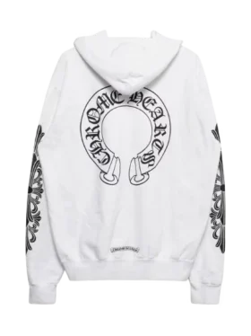 Sudadera con capucha y cremallera en forma de Horseshoe con estampado floral blanco