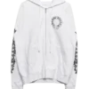 Sudadera con capucha y cremallera en forma de Horseshoe con estampado floral blanco