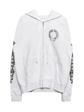 Sudadera con capucha y cremallera en forma de Horseshoe con estampado floral blanco