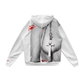Sudadera con capucha y letras rojas «Laurie Lynn Stark Portrait» de Chrome Hearts