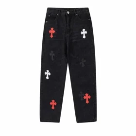 Vaqueros bordados Chrome Hearts negros