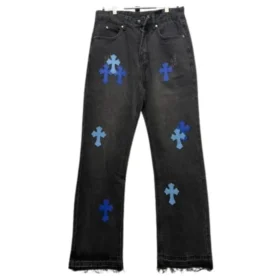 Vaqueros Chrome Hearts con cruz en negro y azul