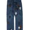 Vaqueros Chrome Hearts Fleur con Cross Patch en la rodilla Vaqueros Chrome Hearts Fleur con Cross Patch en la rodilla