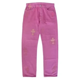 Vaqueros Chrome Hearts rosas