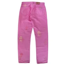 Vaqueros Chrome Hearts rosas