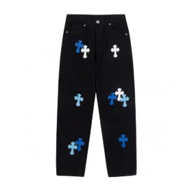 Vaqueros con Cross Patch de cruz azul y blanco de Chrome Hearts