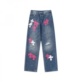 Vaqueros con Cross Patch de cruz rugosa de Chrome Hearts