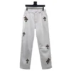 Vaqueros con cruz de Chrome Hearts en blanco y leopardo Vaqueros con cruz de Chrome Hearts en blanco y leopardo