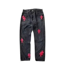 Vaqueros con parche de la Cruz Roja de Chrome Hearts
