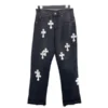 Vaqueros de cuero con costuras en forma de cruz de Chrome Hearts