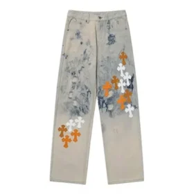 Vaqueros de denim teñidos con la técnica tie-dye de Chrome Hearts St Barth