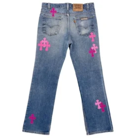 Vaqueros de mujer Chrome Hearts Denim en rosa