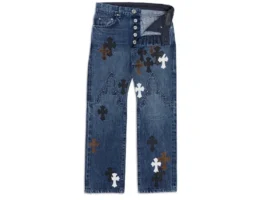 Vaqueros de pierna recta Lemandik con Cross Patch