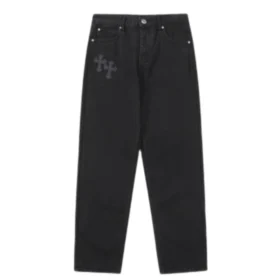 Vaqueros desgastados con cruz de Chrome Hearts