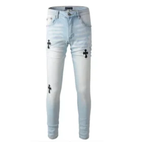 Vaqueros pitillo con Cross Patches de Chrome Hearts