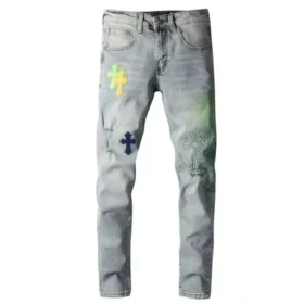Vaqueros pitillo con Cross Patches de Chrome Hearts